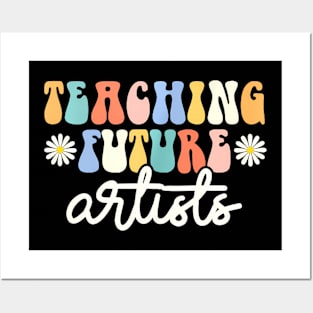 Teaching Future Artists Cute Retro Groovy Teacher Posters and Art